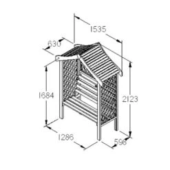 Parisienne Arbour 7 Parisienne Arbour -HANS Garden Shop 00224303 BSEAT1 Parisienne Arbour drawing