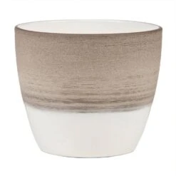 Espresso Cream Textured Indoor Pot Cover 19cm