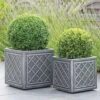 Lead Effect Square Planter Pewter - 32cm 1 Lead Effect Square Planter Pewter - 32cm -HANS Garden Shop 10001656 10001657 2 1b 1