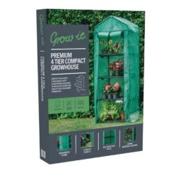 Premium 4 Tier Compact Growhouse 13 Premium 4 Tier Compact Growhouse -HANS Garden Shop 10203381 premium 4 tier mini growhouse grow it 08743 p