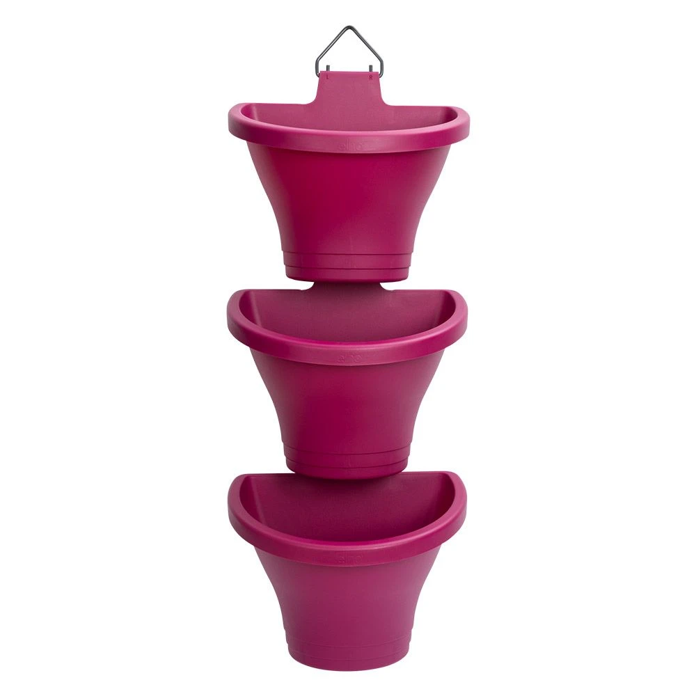 Elho Corsica Vertical Forest 24cm Set Of 3 - Cherry Red 3 Elho Corsica Vertical Forest 24cm Set Of 3 - Cherry Red