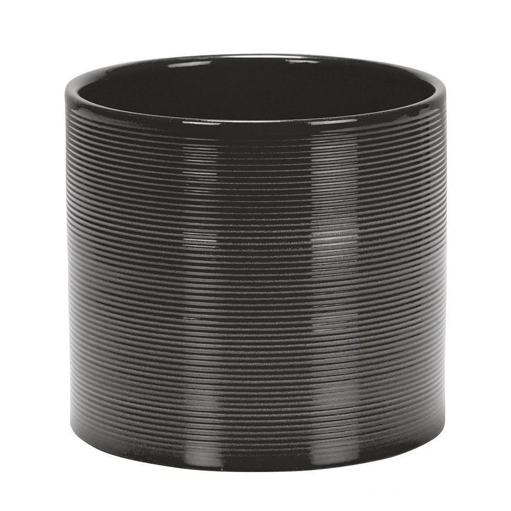 Ripple Effect Glass Grey Indoor Pot Cover 23cm 4 Ripple Effect Glass Grey Indoor Pot Cover 23cm - Image 2