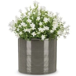 New Products 16 Ripple Effect Glass Grey Indoor Pot Cover 19cm