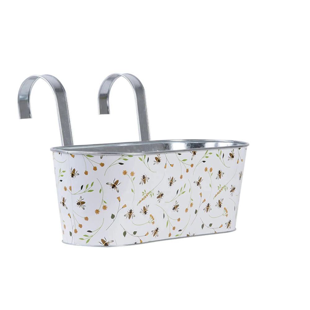 Bee Print Planters With Hooks 3 Bee Print Planters With Hooks