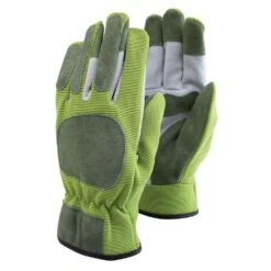 Leather Flexi Rigger Gloves - Green - Medium