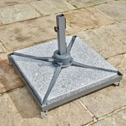 Bramblecrest - Steel Side Post Parasol Base With Wheels 7 Bramblecrest - Steel Side Post Parasol Base With Wheels -HANS Garden Shop 10256956 PBSW1 GBGY3 1