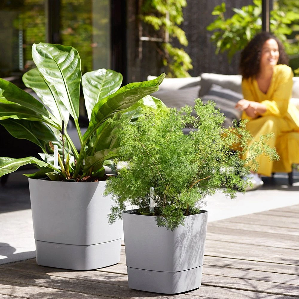 Elho Greensense Aqua Care Planter - Light Concrete 38cm 3 Elho Greensense Aqua Care Planter - Light Concrete 38cm