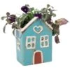 Heart House Planter In Teal - Village Pottery Collection 2 Heart House Planter In Teal - Village Pottery Collection -HANS Garden Shop 1028732620 20320065
