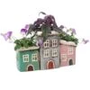Terraced Houses Planter In Green, Grey & Pink - Village Pottery Collection 1 Terraced Houses Planter In Green, Grey & Pink - Village Pottery Collection -HANS Garden Shop 1028732820 20320069