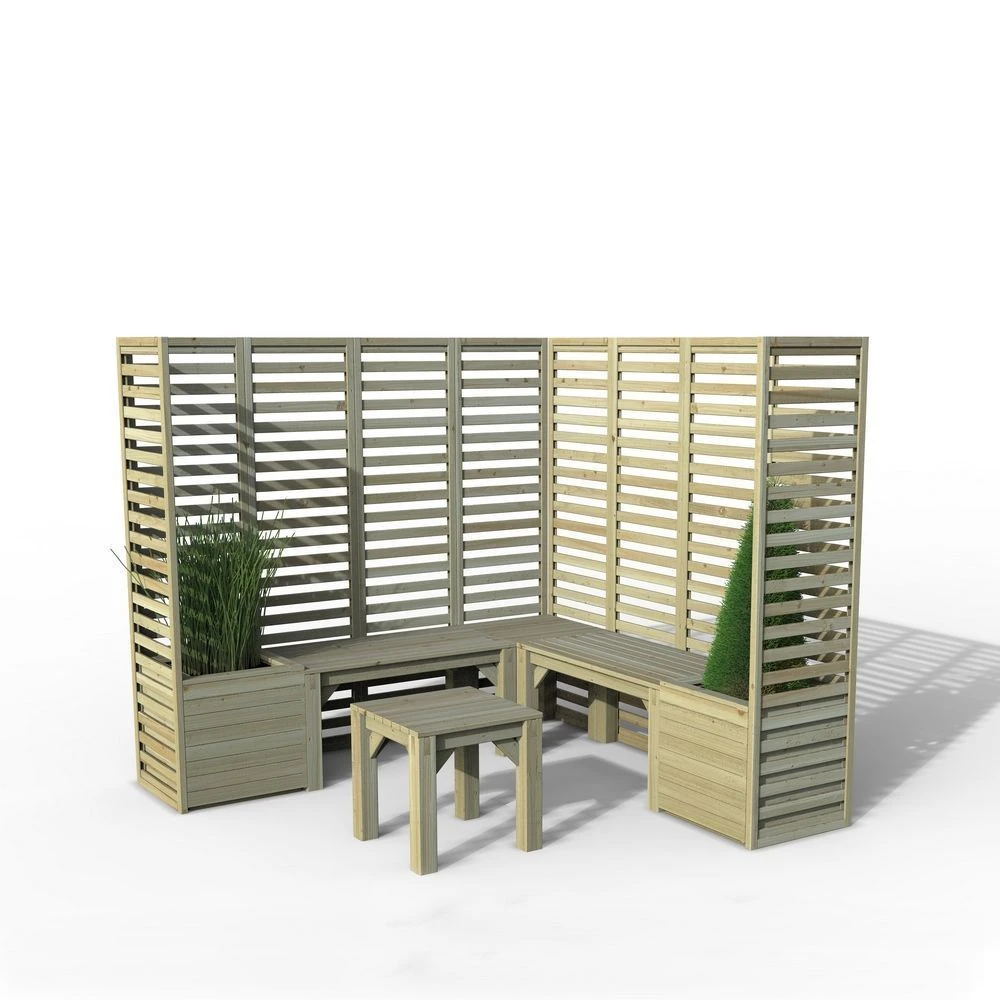 Forest Direct - Forest Modular Corner Bench And Trellis Garden Seating Set - Garden Furniture 6 Forest Direct - Forest Modular Corner Bench And Trellis Garden Seating Set - Garden Furniture - Image 4