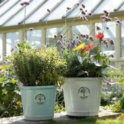 Heritage Crackle Glazed Conical Pot - White 26cm