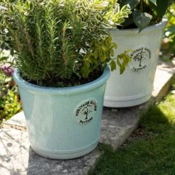 Heritage Crackle Glazed Conical Pot - White 32cm 6 Heritage Crackle Glazed Conical Pot - White 32cm -HANS Garden Shop EDWCRACK 3 5